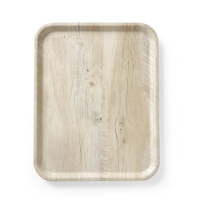 Tác servírovacís melaminovým laminátem se vzorem dřeva, AmerBox, Světlé dřevo, 330x430mm | 508862